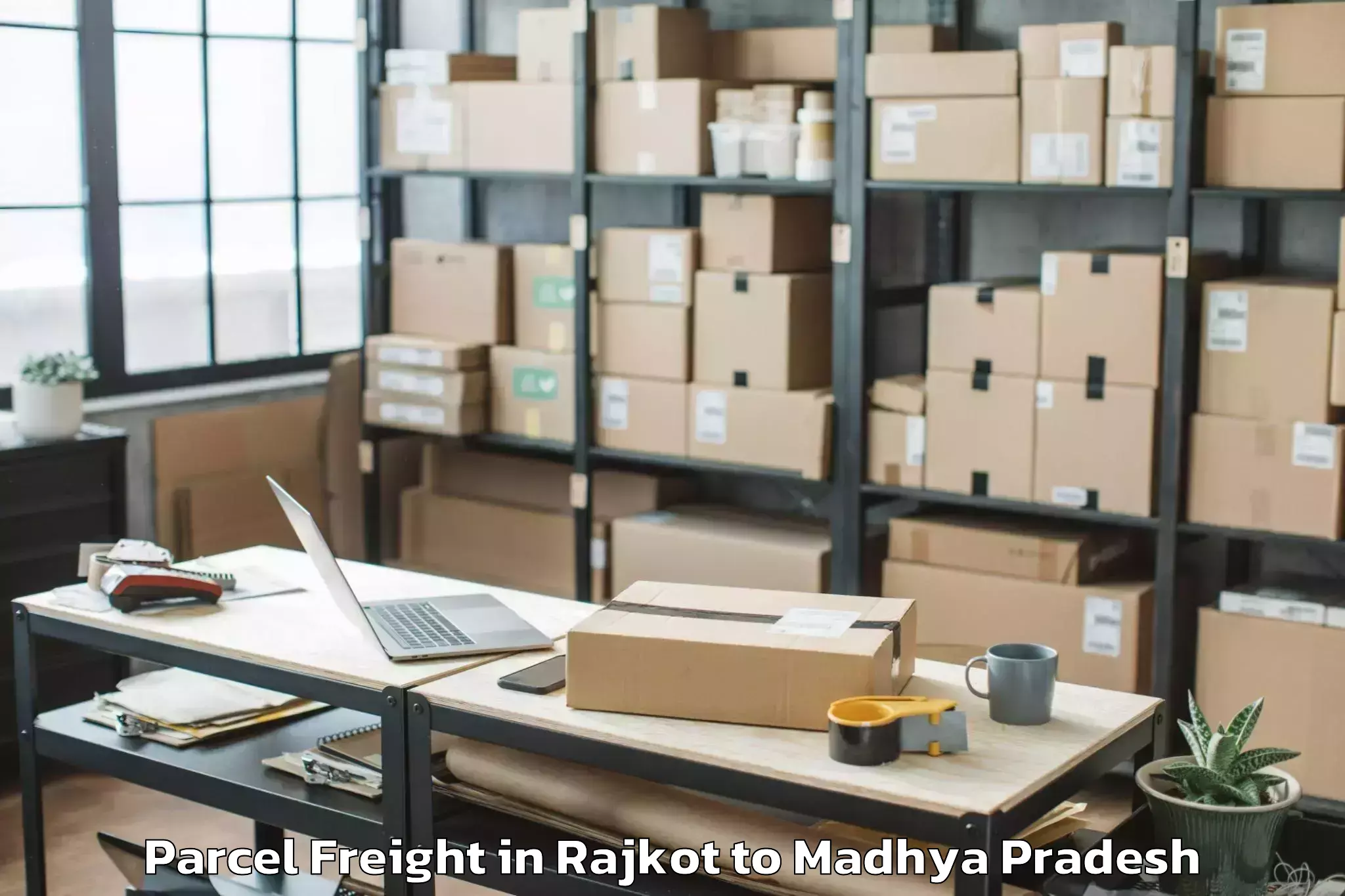 Efficient Rajkot to Ganj Basoda Parcel Freight